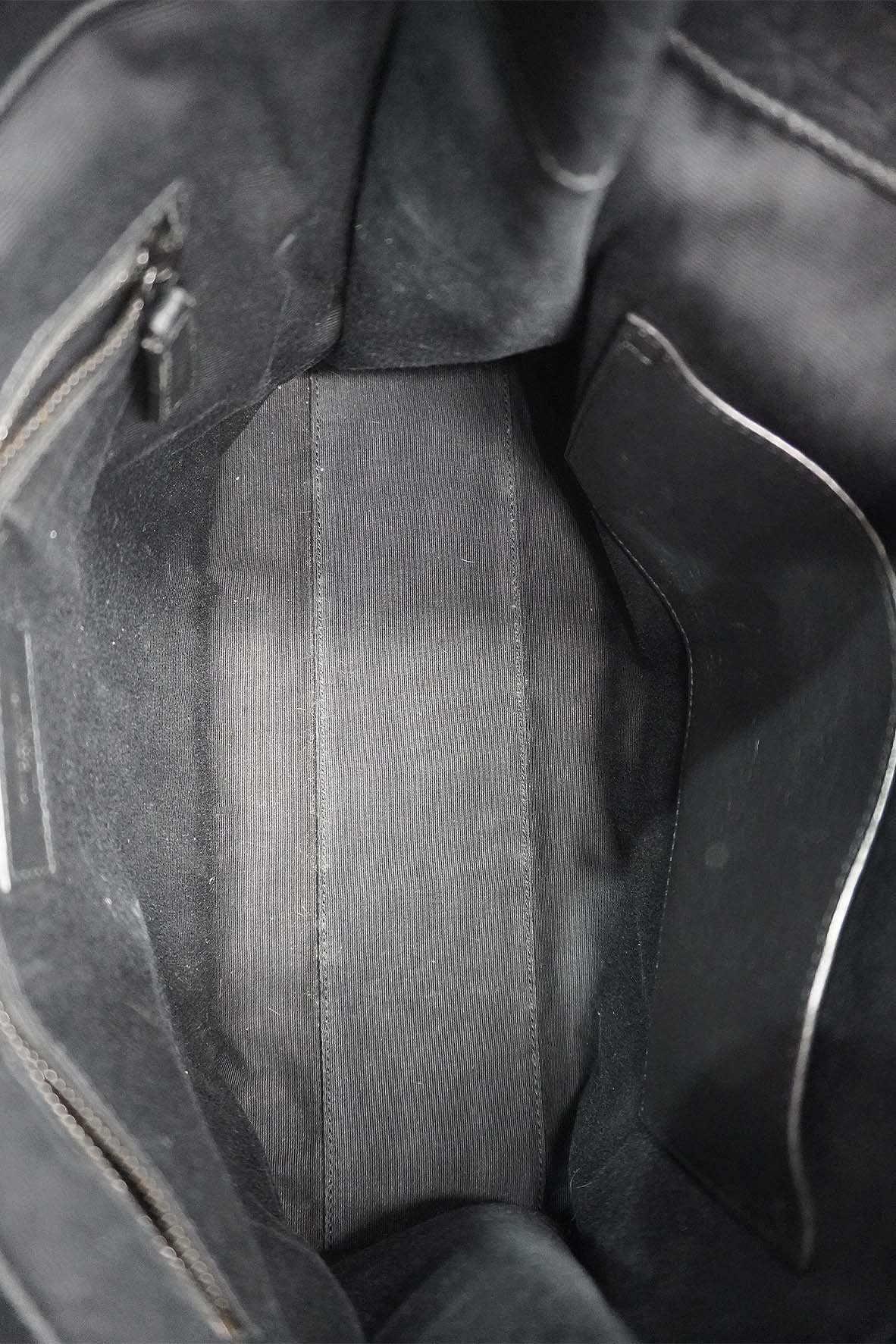 Medium Niki Shopper Tote Crocodile Embossed Leather Black