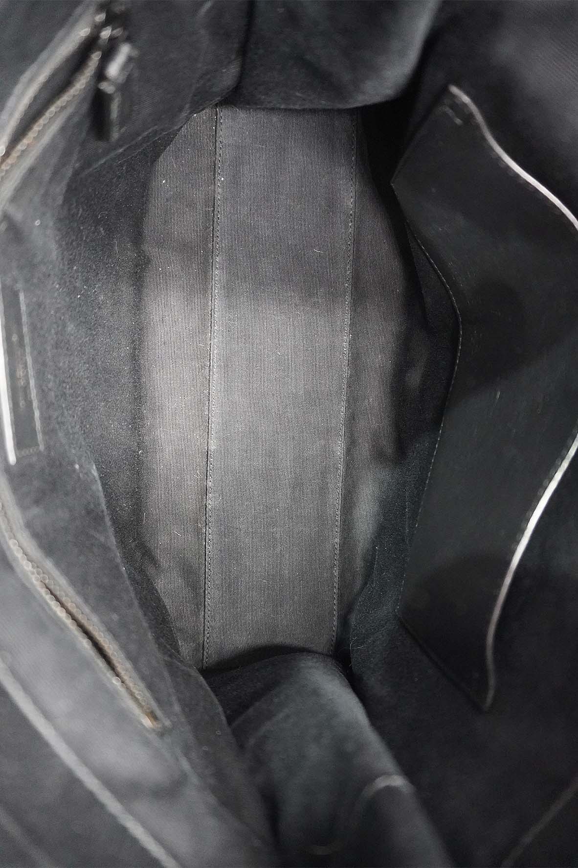 Medium Niki Shopper Tote Crocodile Embossed Leather Black