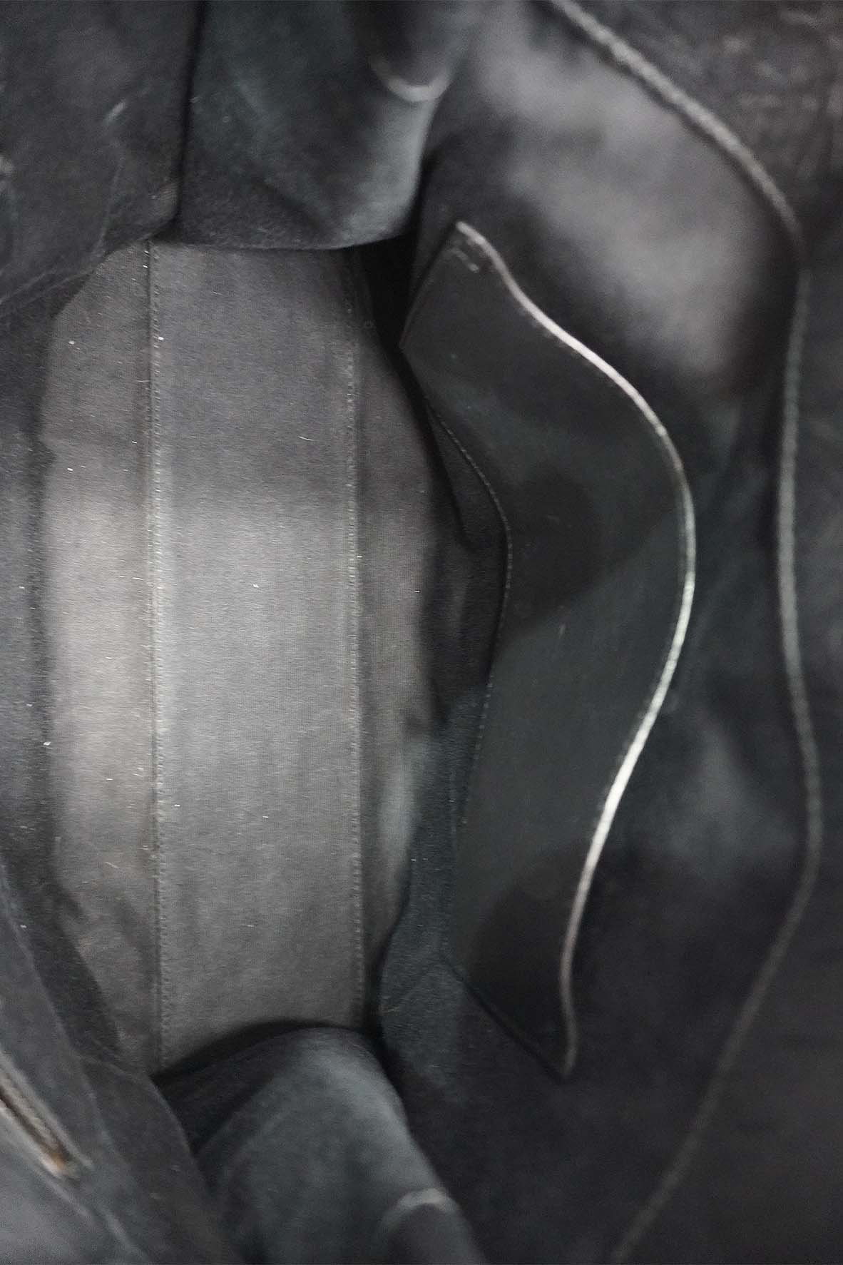 Medium Niki Shopper Tote Crocodile Embossed Leather Black