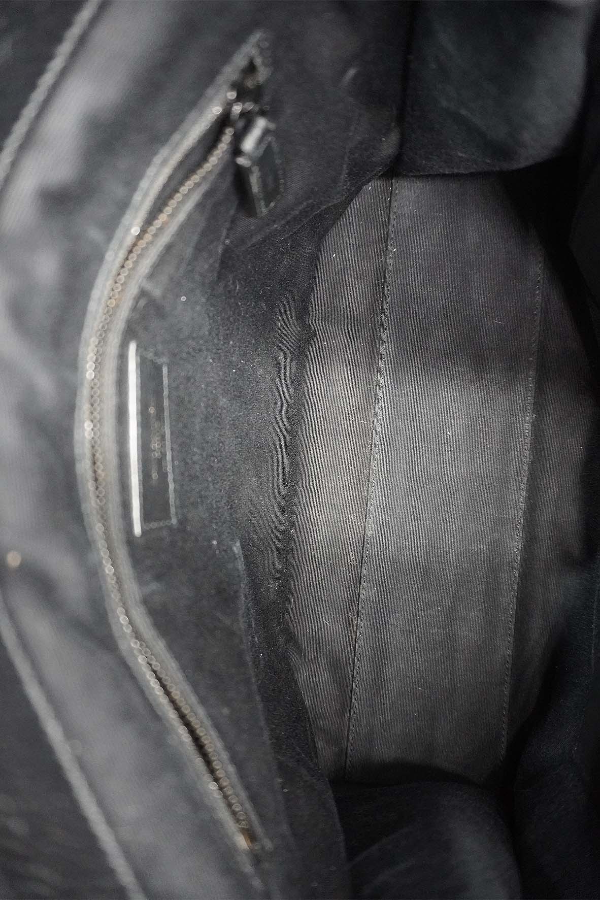 Medium Niki Shopper Tote Crocodile Embossed Leather Black