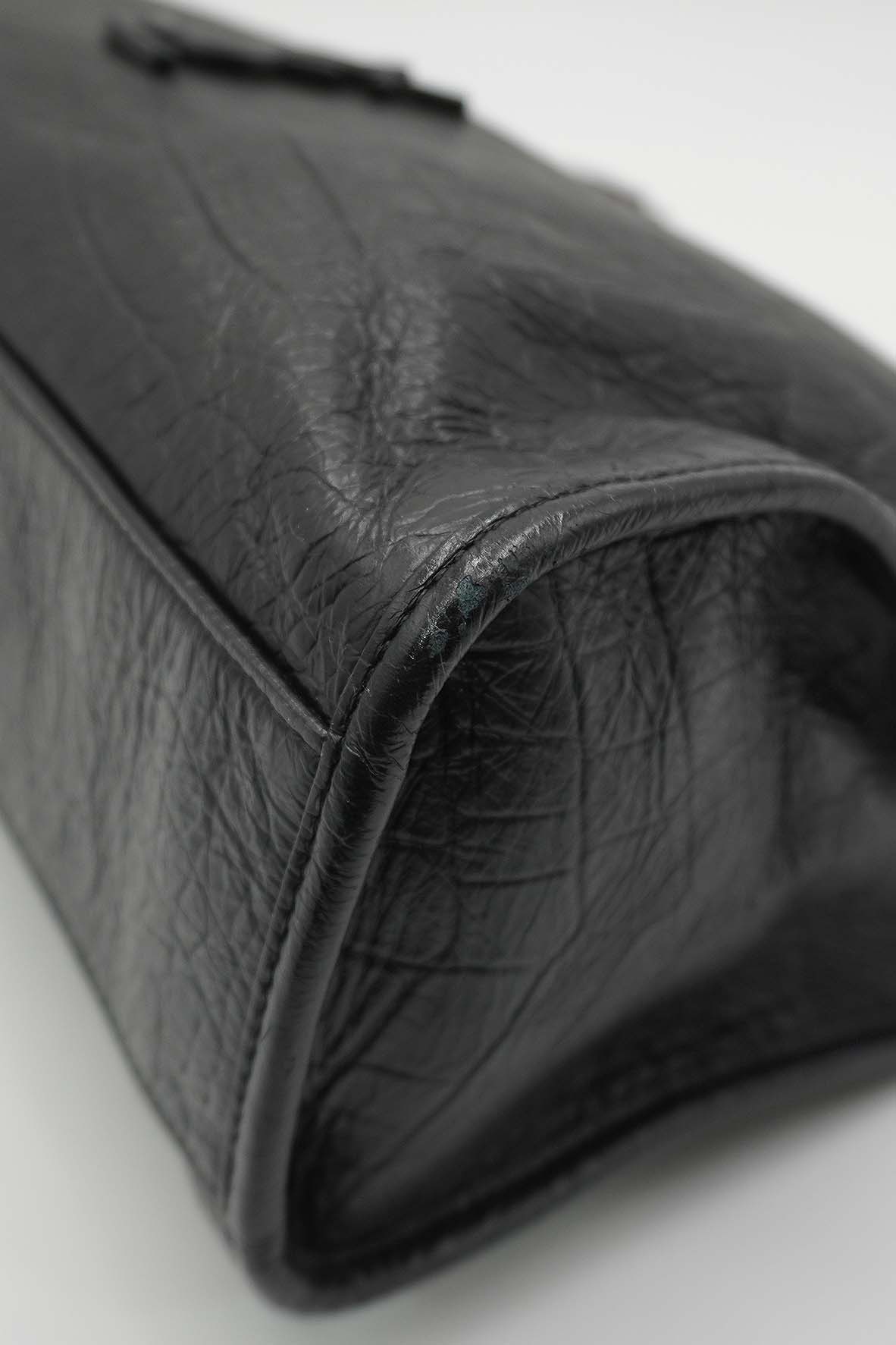 Medium Niki Shopper Tote Crocodile Embossed Leather Black