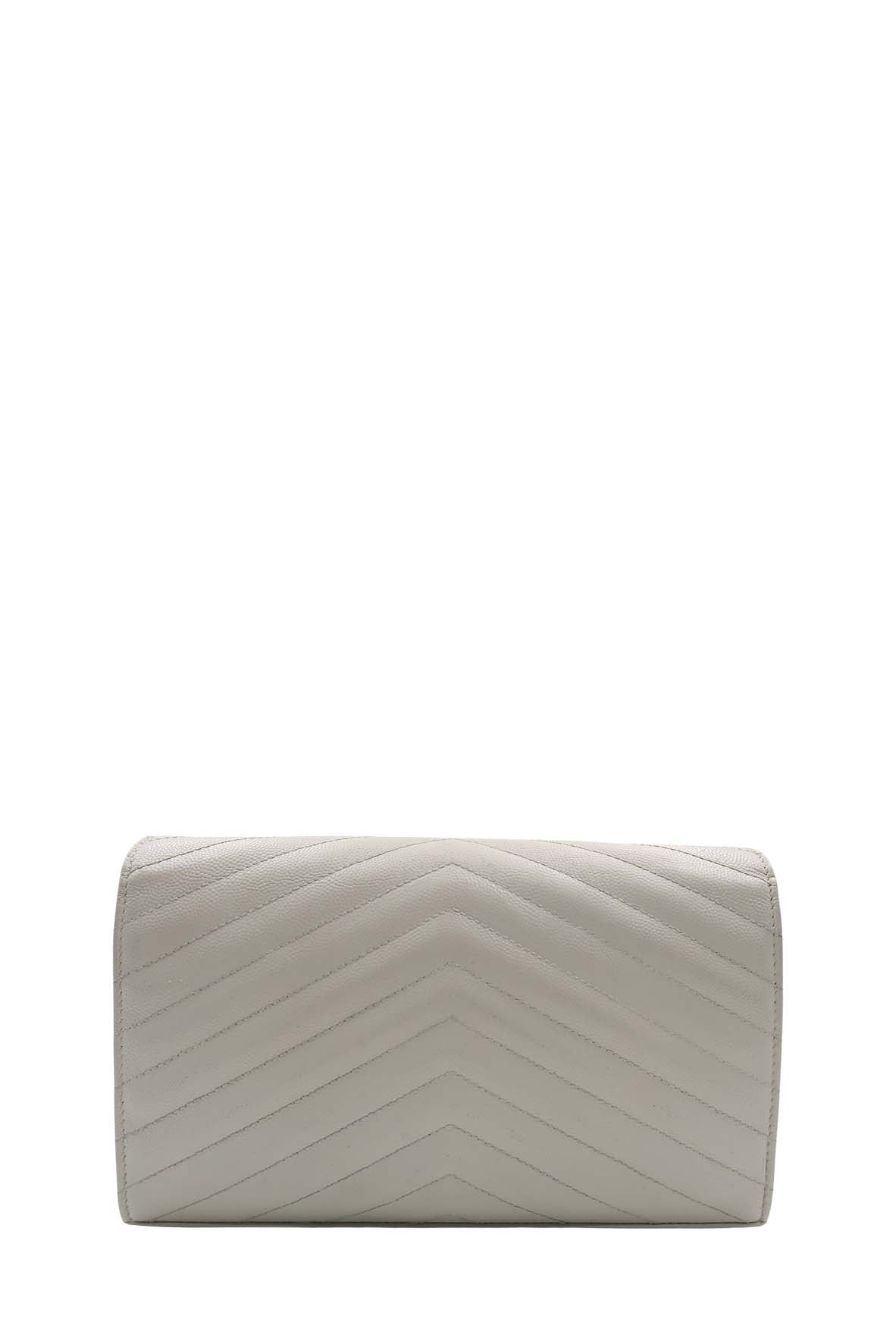 Monogram Chain Wallet White with Gold Hardware White