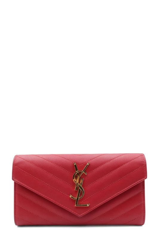 Monogram Envelope Wallet Red