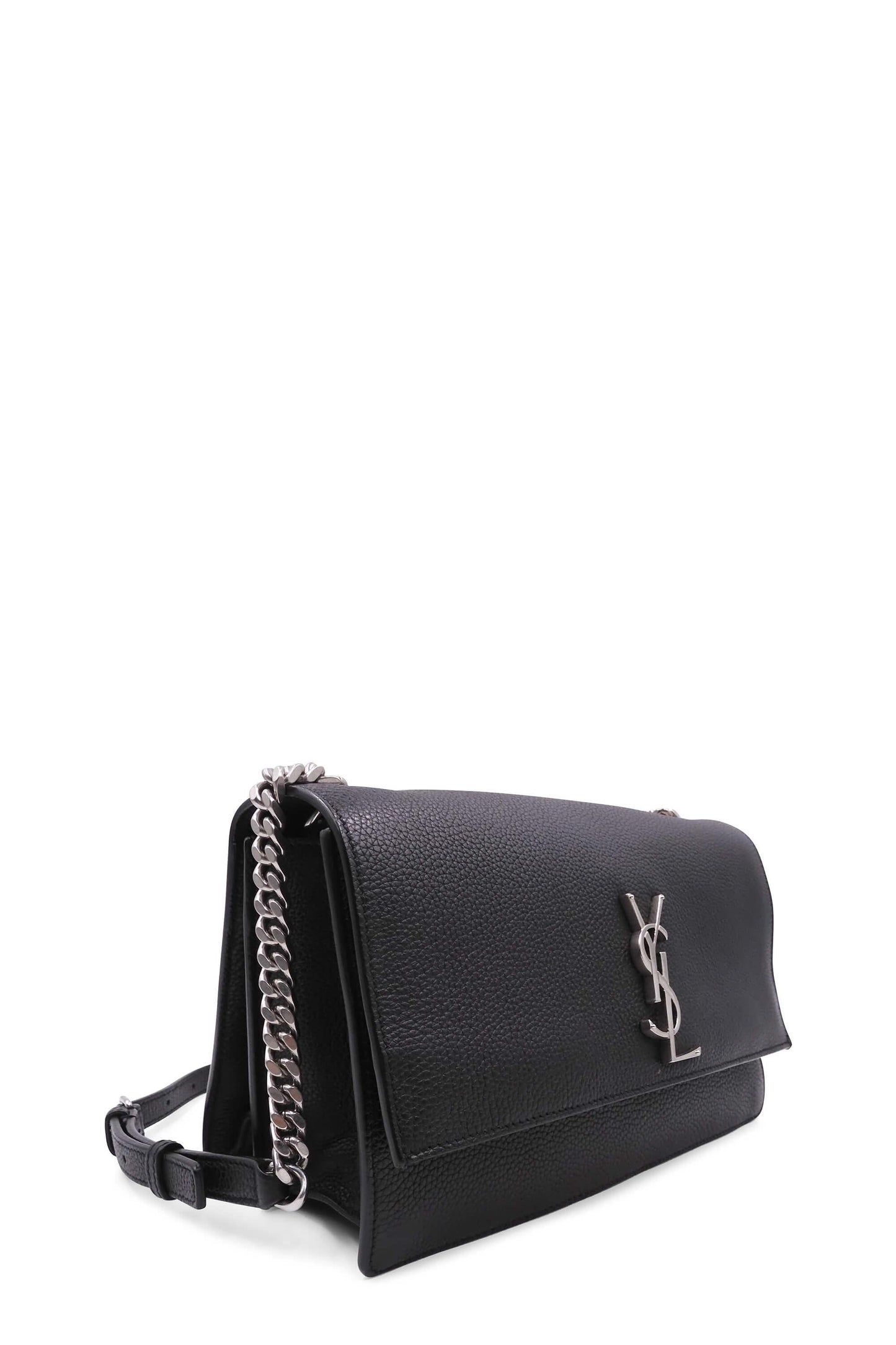 Monogram Fold Over Shoulder Bag Black