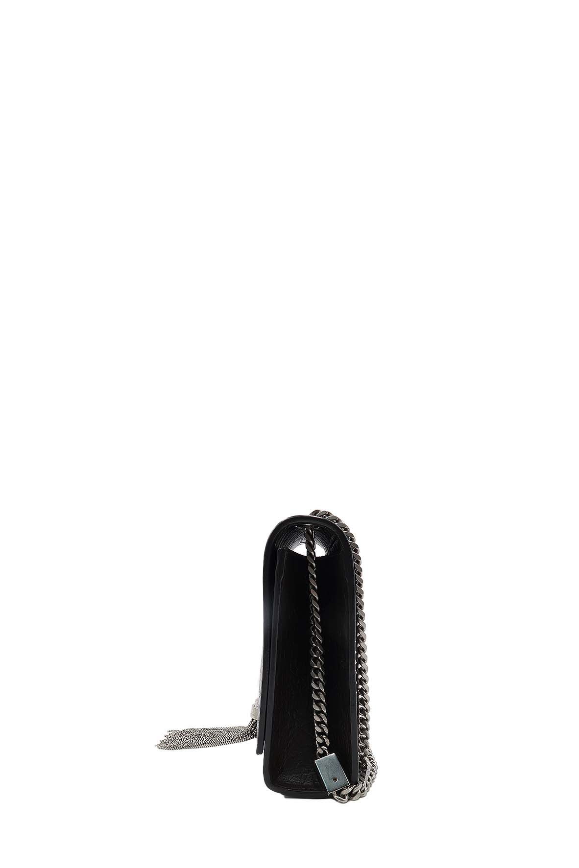 Monogram Medium Kate with Tassel Crocodile Embossed Matte with Silver Hardware Dark Brown