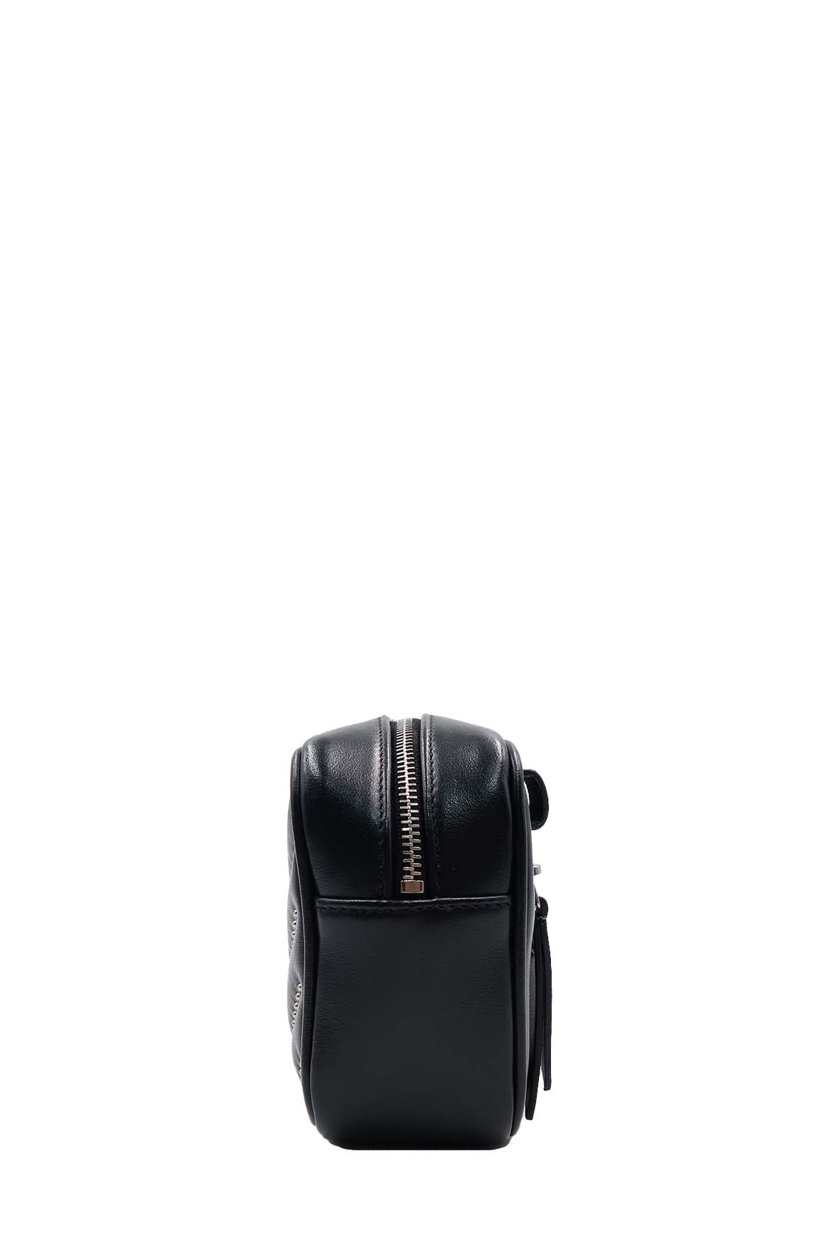Studded Chevron Quilted Lou Belt Bag Black