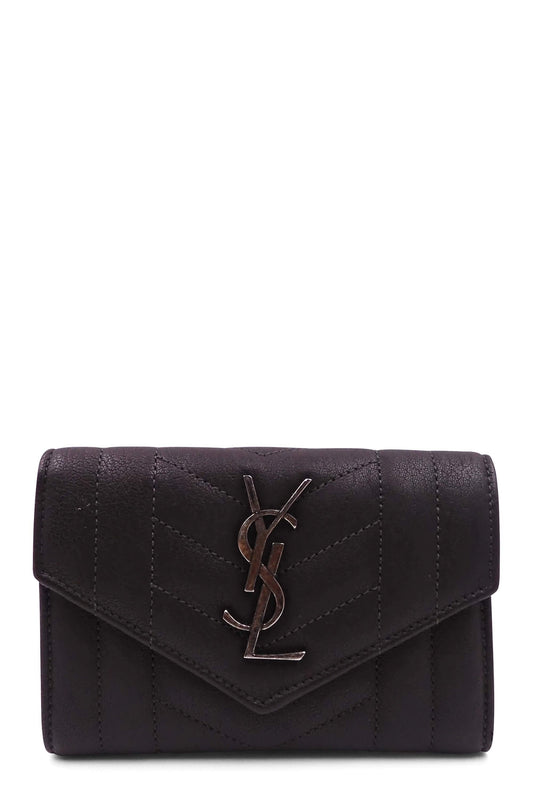 YSL Compact Wallet Dark Brown