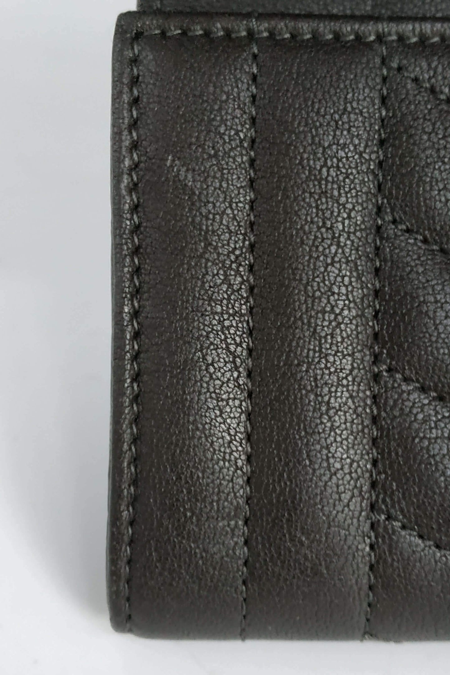 YSL Compact Wallet Dark Brown