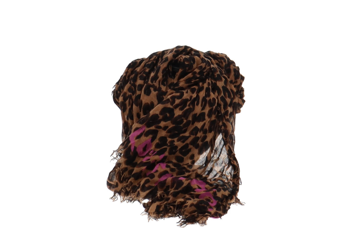 Louis Vuitton Rare Stephen Sprouse Brown Leopard Stole Cashmere & Silk