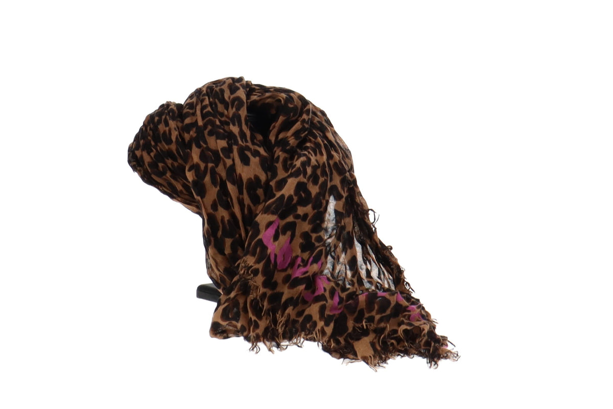 Louis Vuitton Rare Stephen Sprouse Brown Leopard Stole Cashmere & Silk