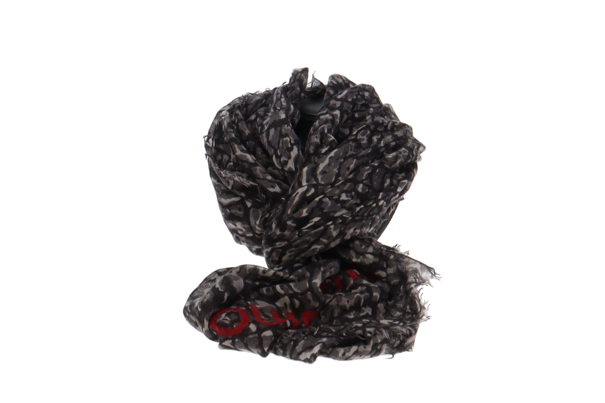 Louis Vuitton Rare Stephen Sprouse Anthracite Leopard Stole Cashmere & Silk