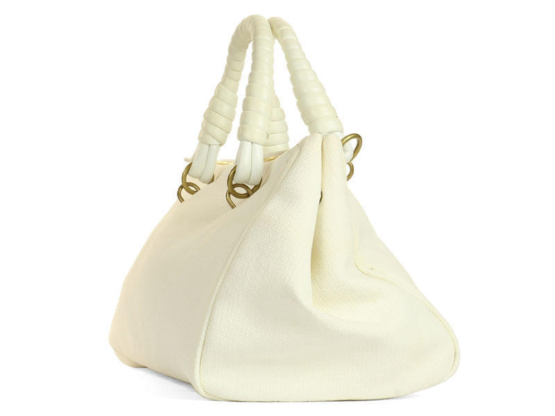 Bottega Veneta White Fabric Duffel