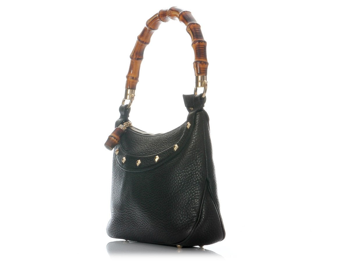 G*G Small Black Leather Bag
