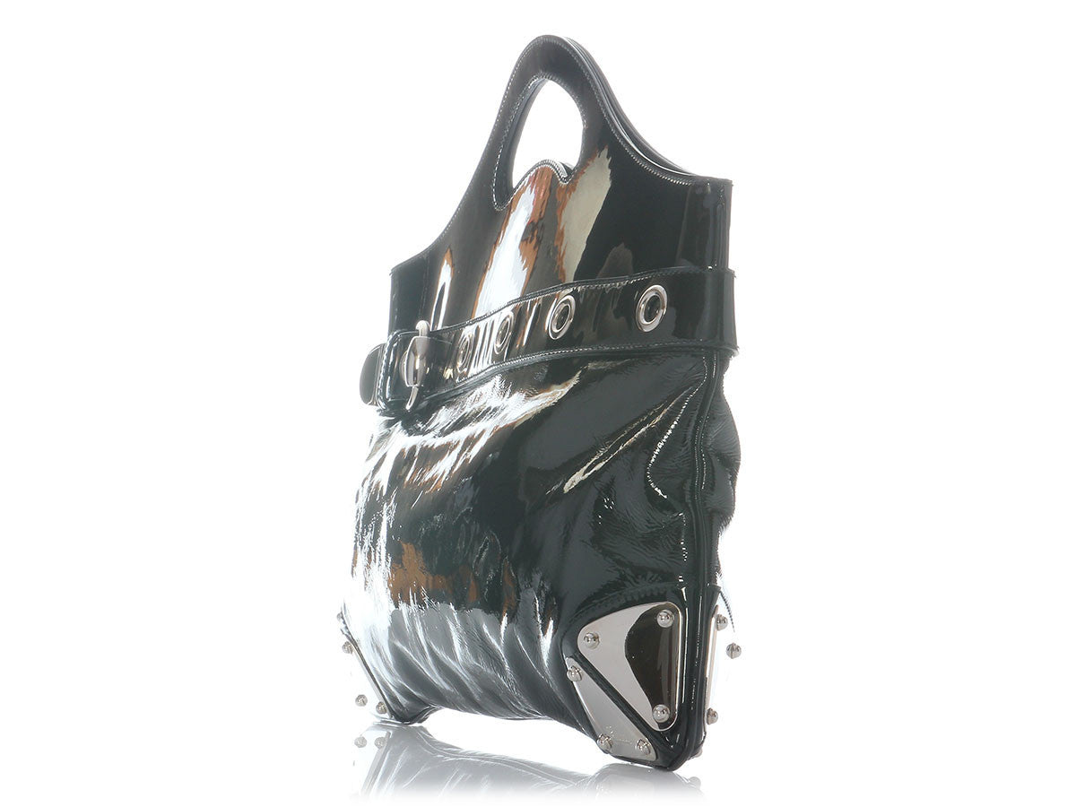 Gucci Large Black Patent Indy Clutch