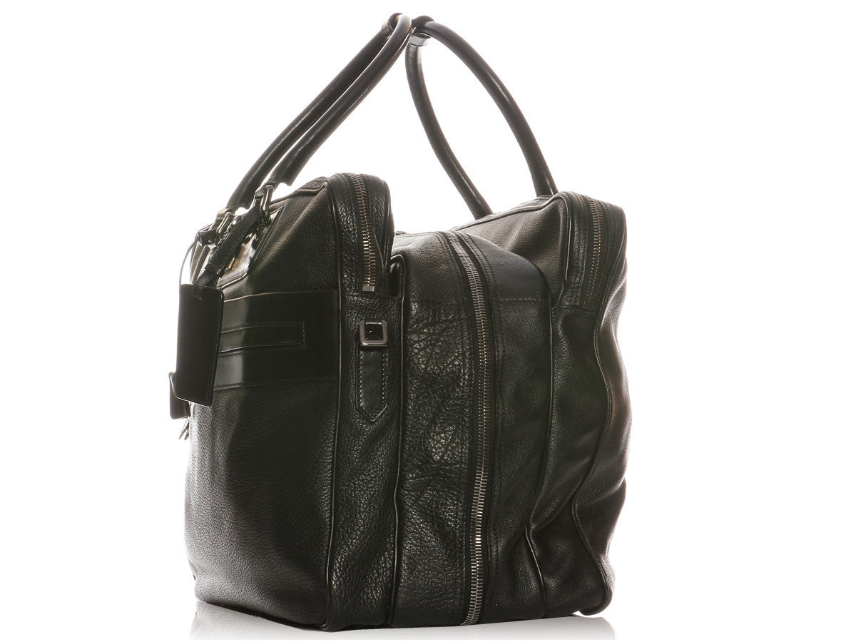 Burberry Black Leather Suitcase