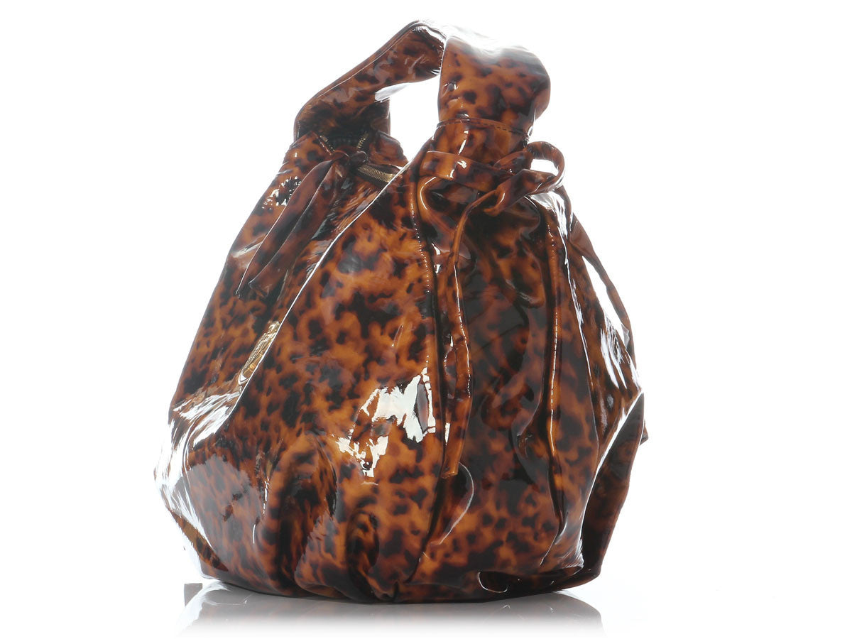 Gucci Large Tortoise Patent Hysteria Hobo