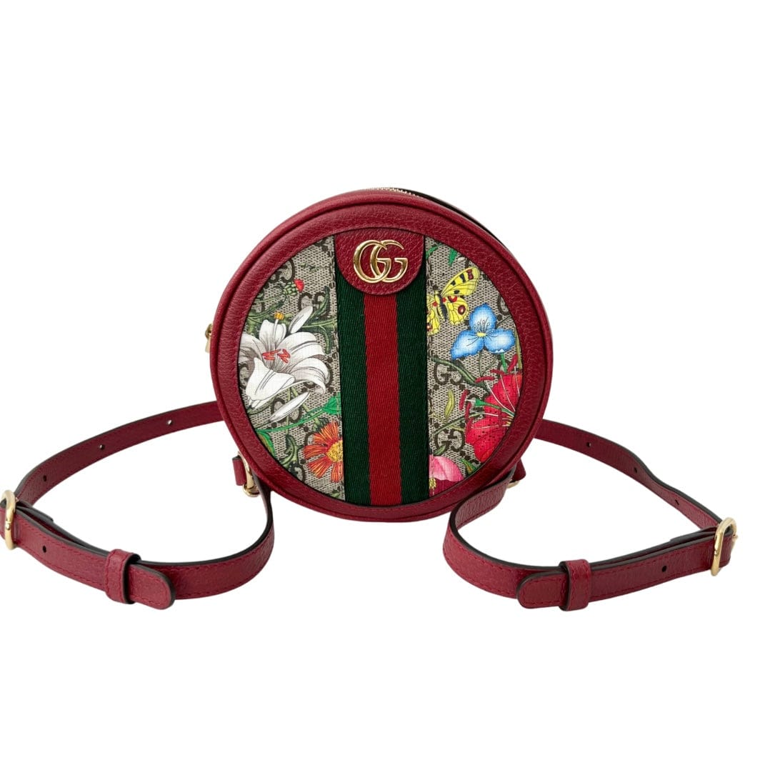 Gucci GG Supreme Flora Mini Ophidia Backpack Red