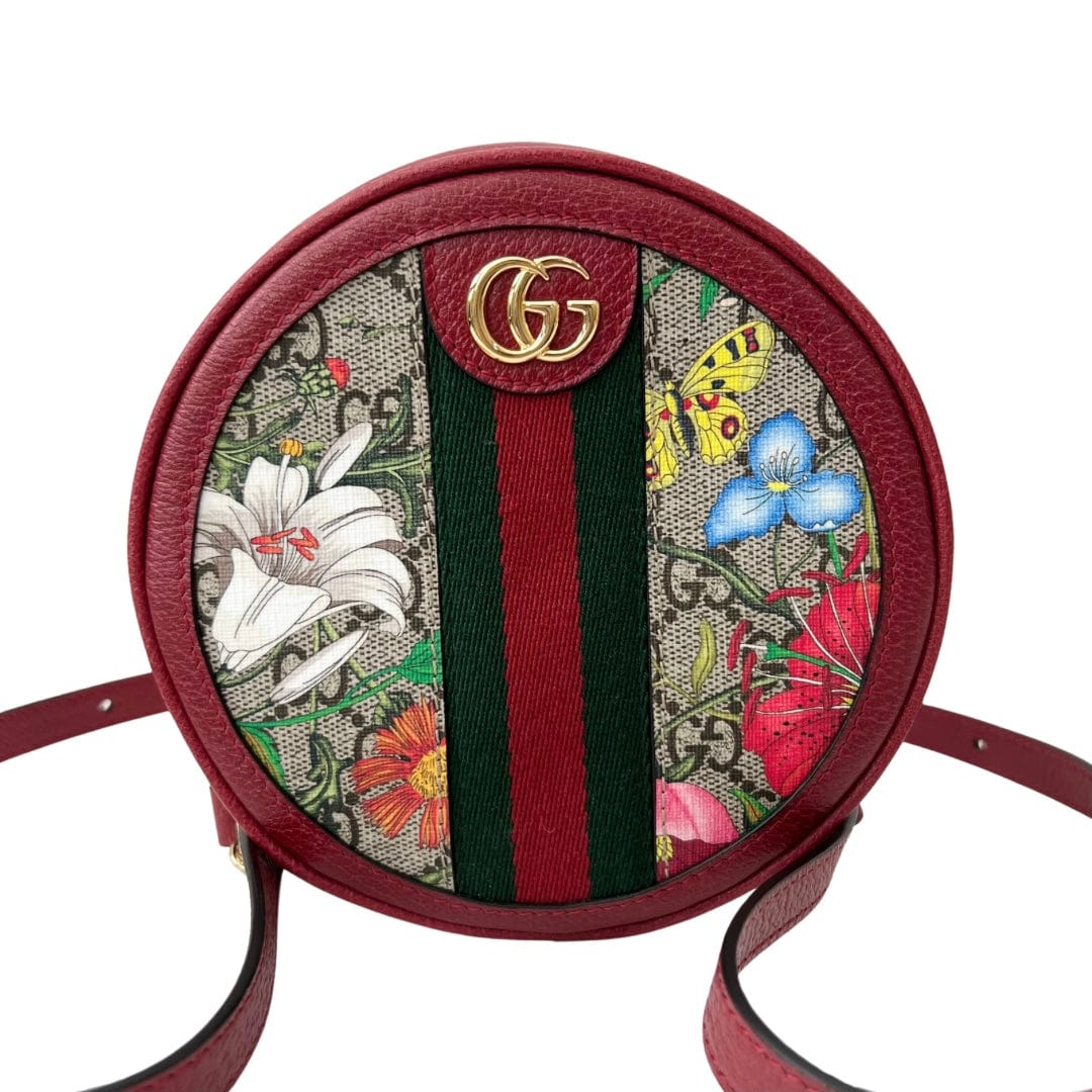 Gucci GG Supreme Flora Mini Ophidia Backpack Red