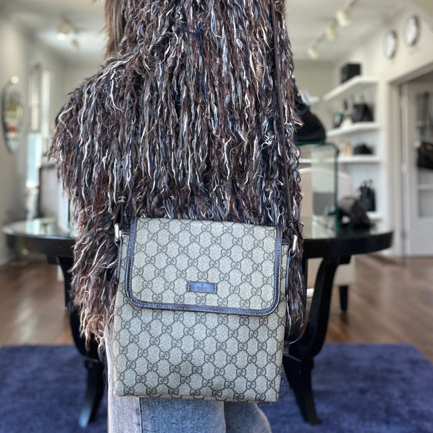 Gucci GG Canvas Brown Web Crossbody