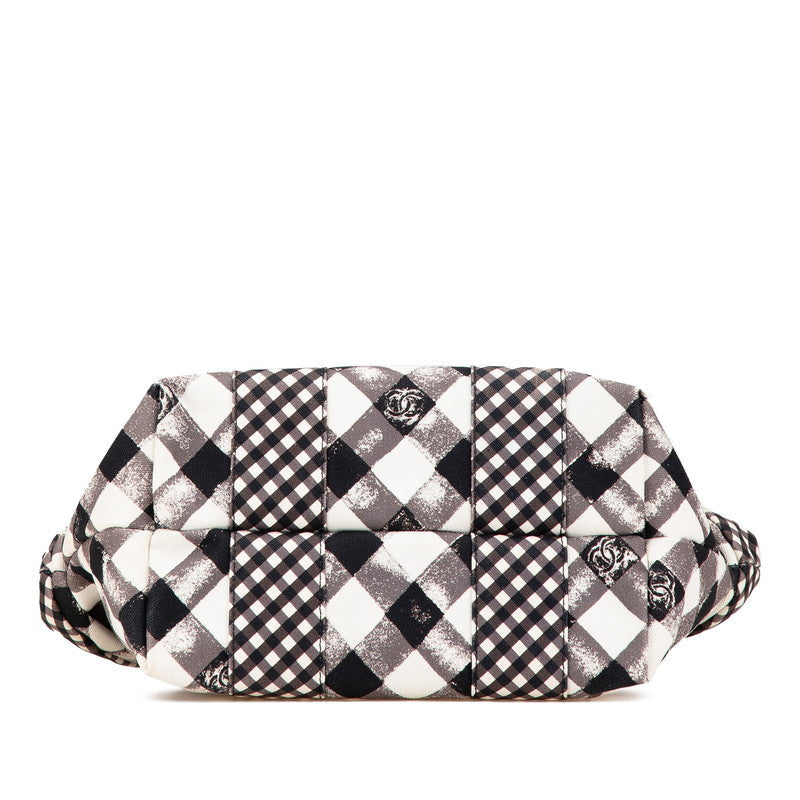 Chanel Cruise Line Gingham Check Canvas Leather Handbag Limited