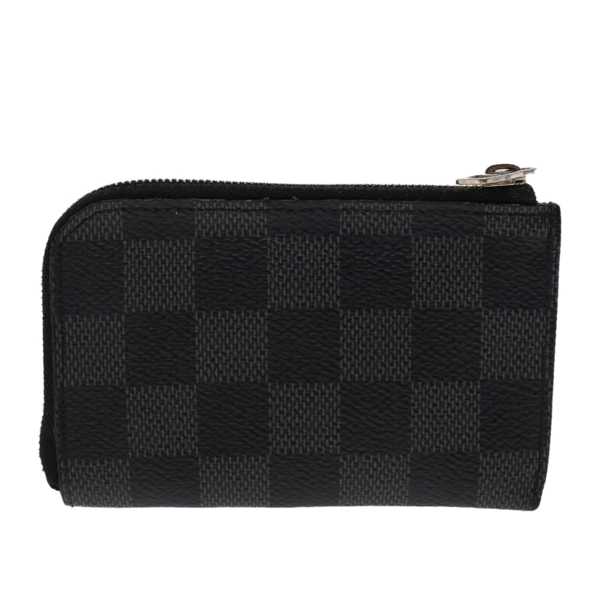LOUIS VUITTON Damier Graphite Porte Monnaie Coin Purse N61237 LV Auth tb738