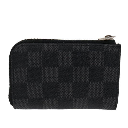LOUIS VUITTON Damier Graphite Porte Monnaie Coin Purse N61237 LV Auth tb738