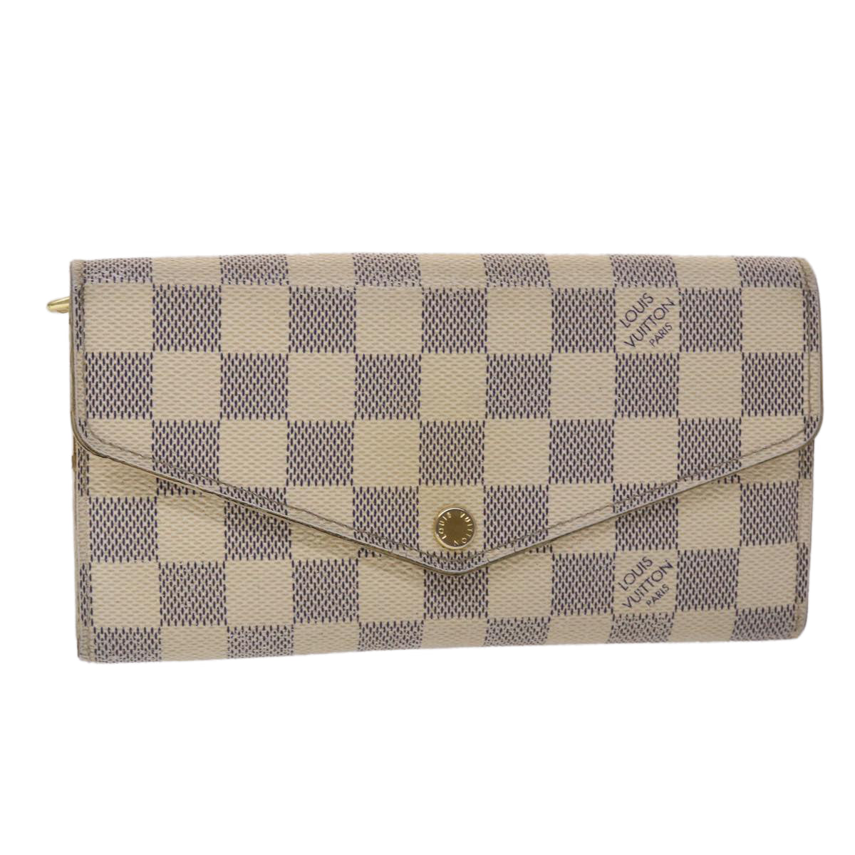 LOUIS VUITTON Damier Azur Portefeuille Sarah Long Wallet N63208 LV  th3846