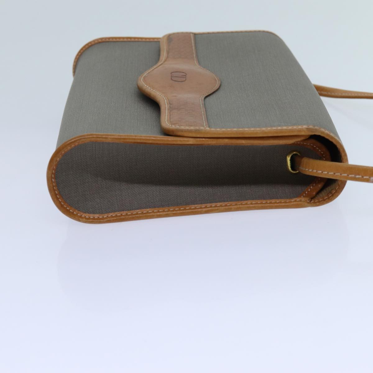 CHRISTIAN DIOR Shoulder Bag PVC Gray Auth th4778