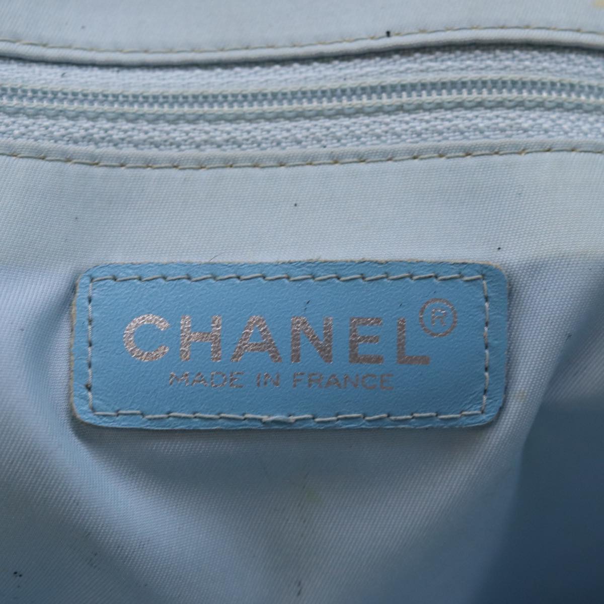 Top Quality Chanel New Travel Line Tote Bag Nylon Blue CC Auth th4976
