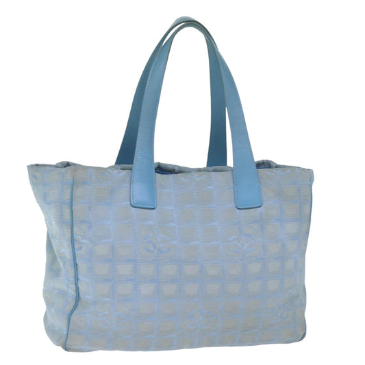 Top Quality Chanel New Travel Line Tote Bag Nylon Blue CC Auth th4976