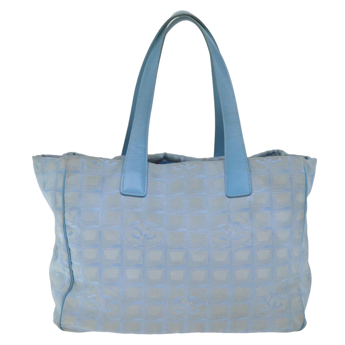 Top Quality Chanel New Travel Line Tote Bag Nylon Blue CC Auth th4976