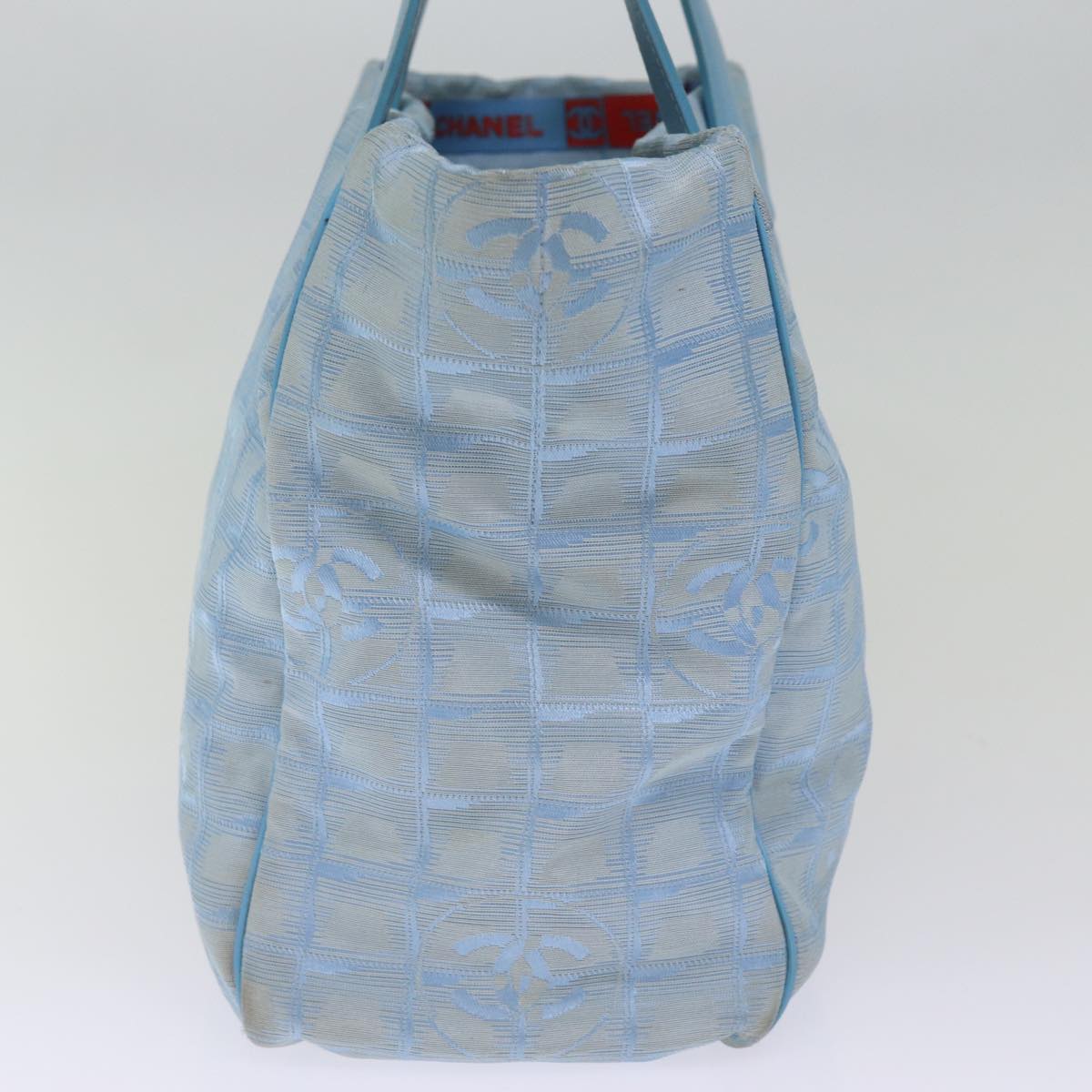 Top Quality Chanel New Travel Line Tote Bag Nylon Blue CC Auth th4976