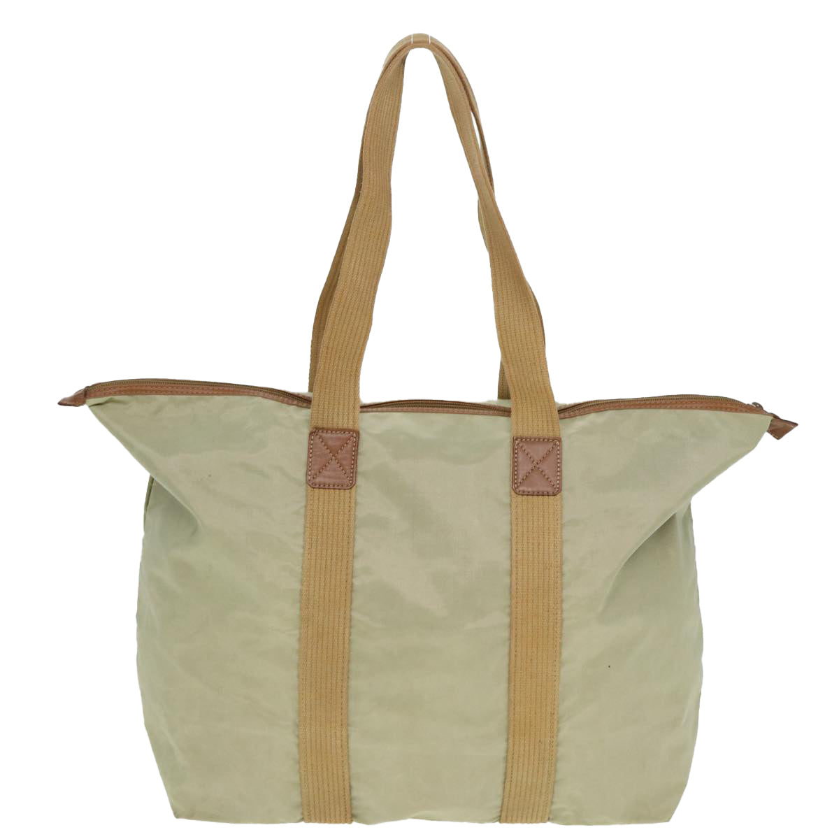 CHRISTIAN DIOR Tote Bag Nylon Beige Auth th5100