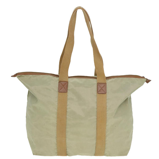 CHRISTIAN DIOR Tote Bag Nylon Beige Auth th5100