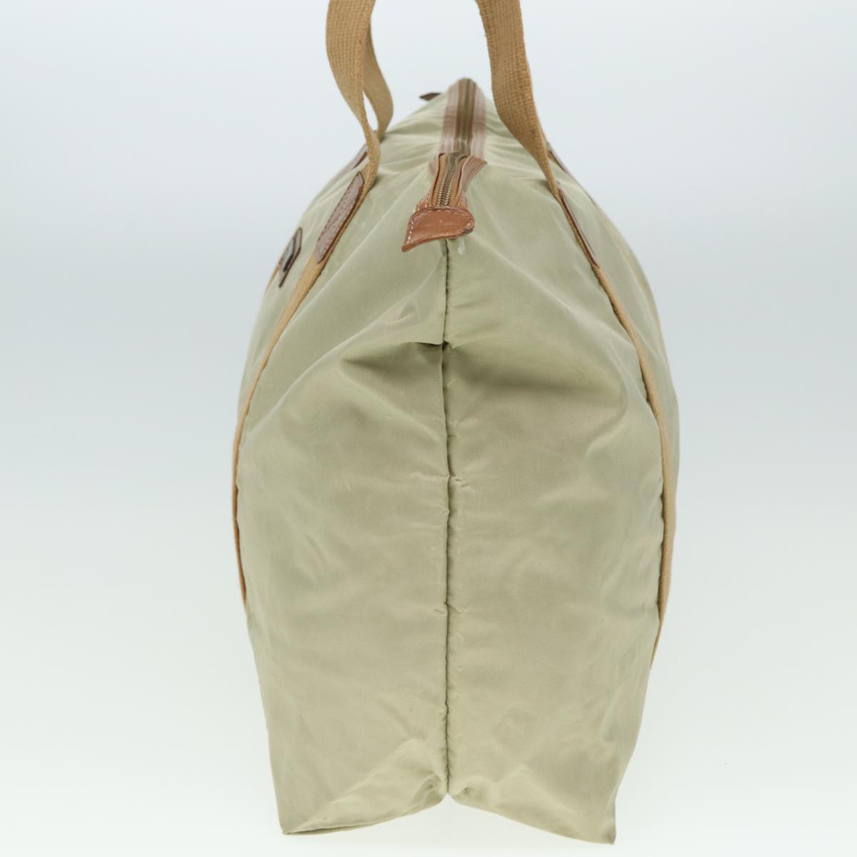 CHRISTIAN DIOR Tote Bag Nylon Beige Auth th5100