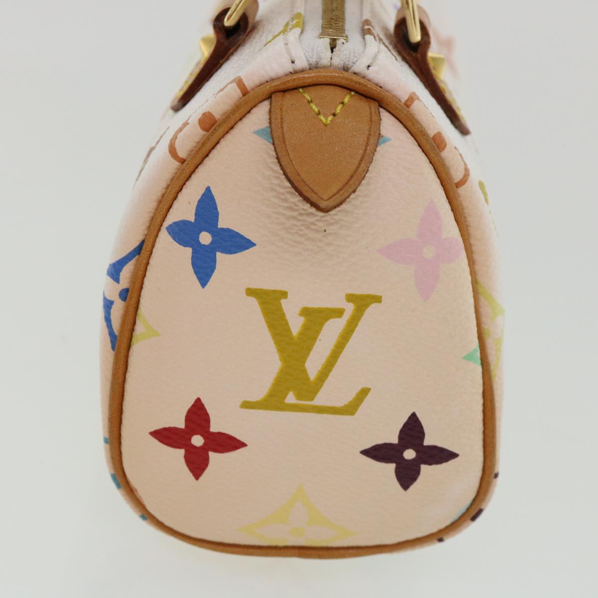 LOUIS VUITTON Monogram Multicolor Mini Speedy Hand Bag White M92645 Auth am548g
