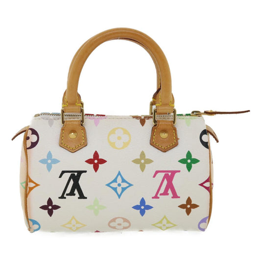 LOUIS VUITTON Monogram Multicolor Mini Speedy Hand Bag White M92645 Auth am915g