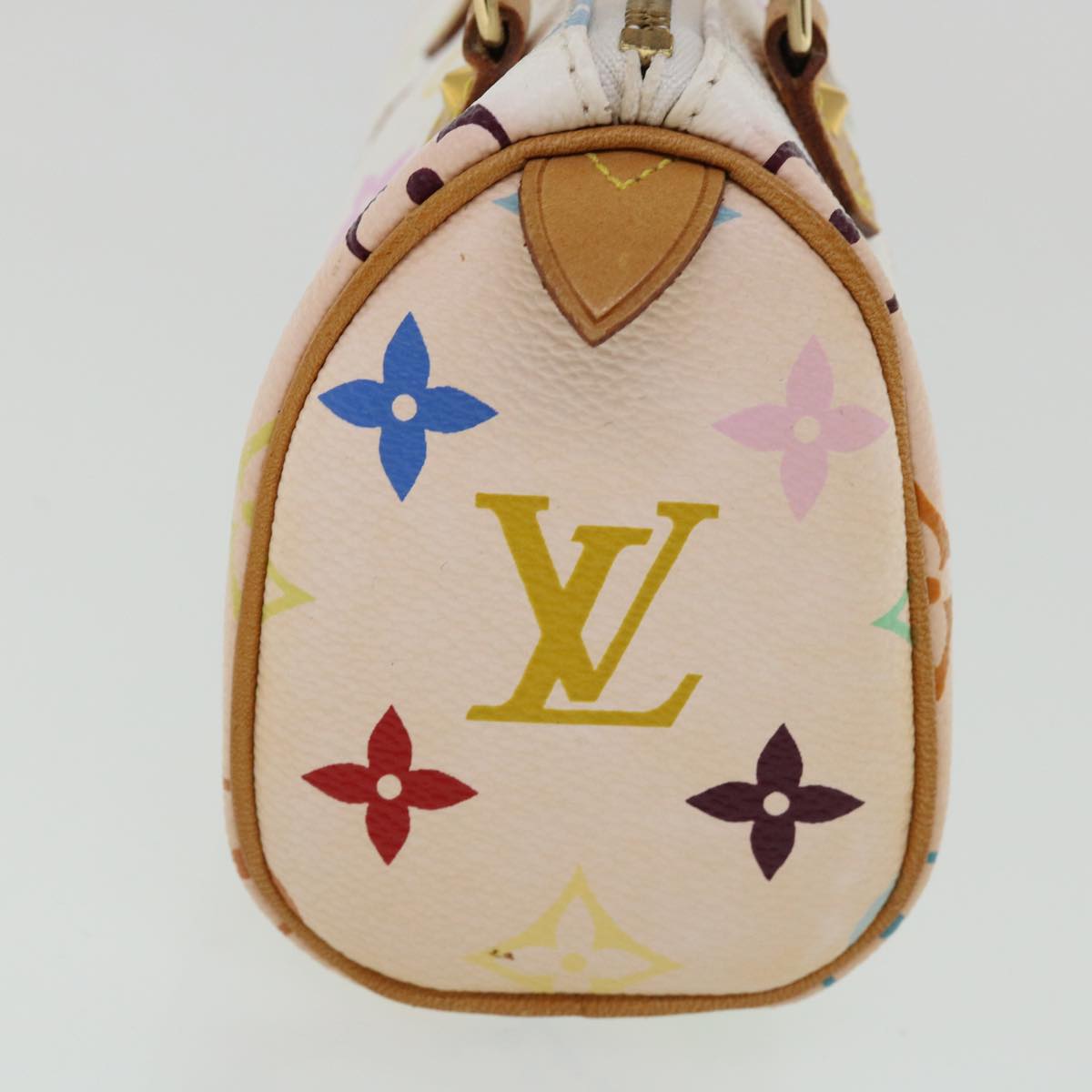 LOUIS VUITTON Monogram Multicolor Mini Speedy Hand Bag White M92645 Auth am915g