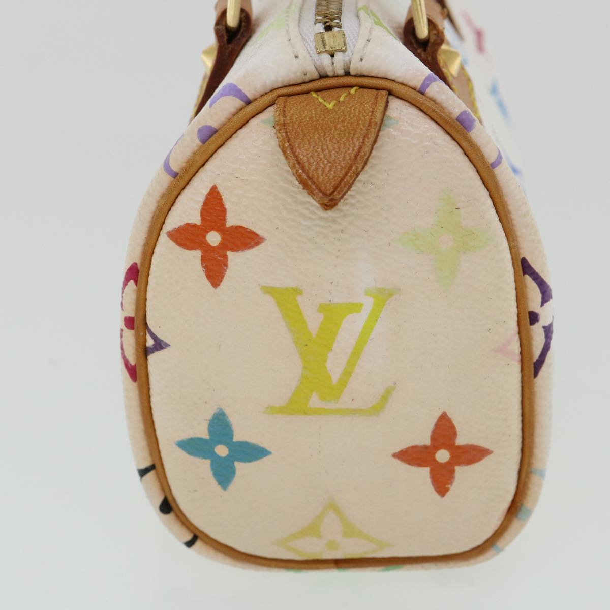 LOUIS VUITTON Monogram Multicolor Mini Speedy Hand Bag White M92645 Auth am907g
