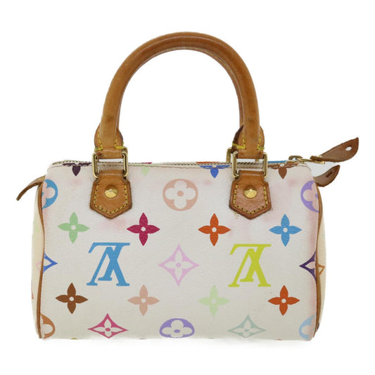 LOUIS VUITTON Monogram Multicolor Mini Speedy Hand Bag White M92645 Auth tp132