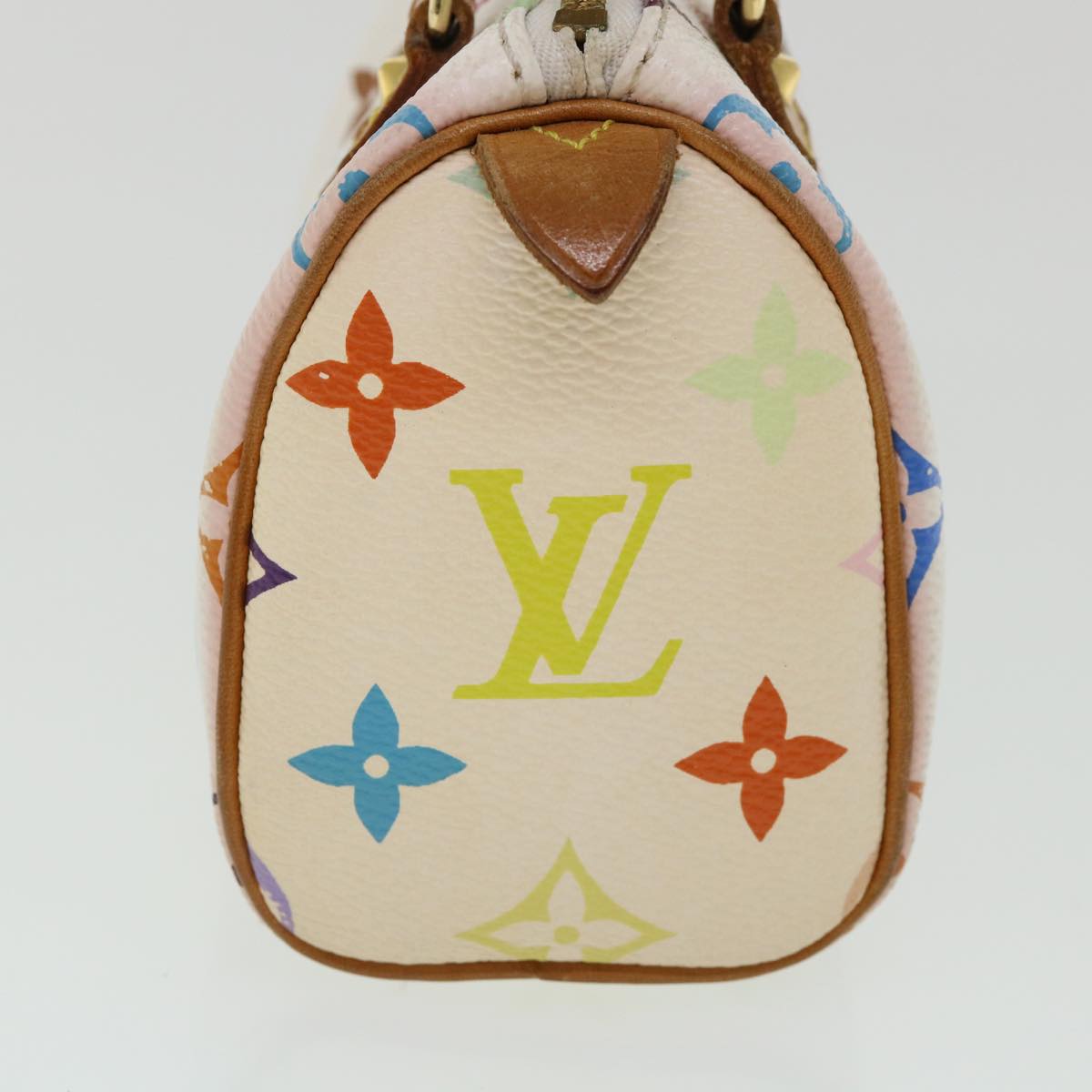 LOUIS VUITTON Monogram Multicolor Mini Speedy Hand Bag White M92645 Auth tp132