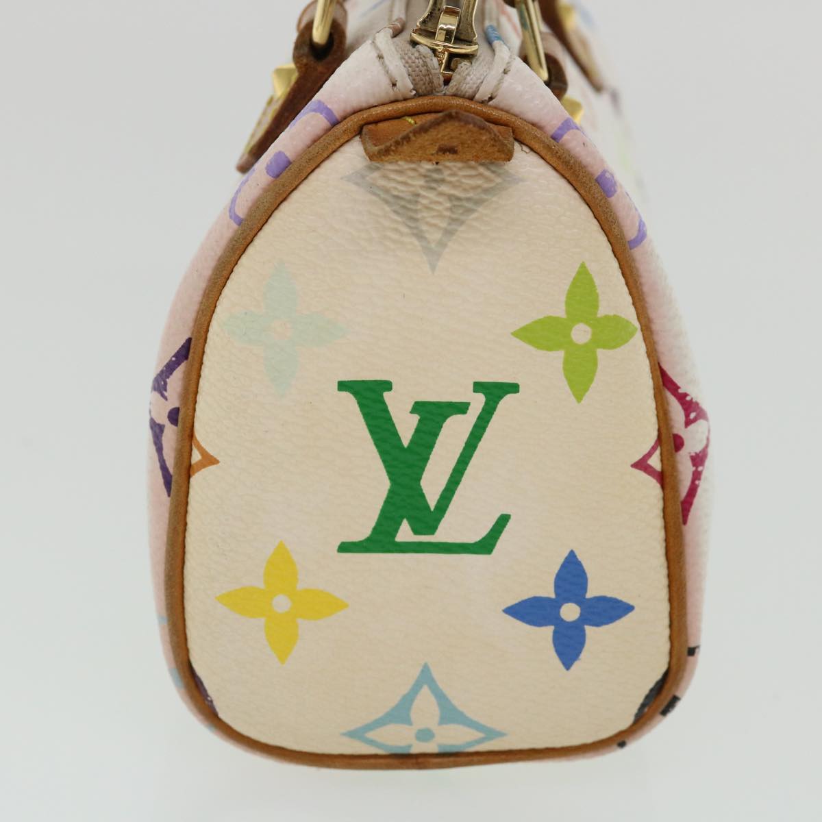 LOUIS VUITTON Monogram Multicolor Mini Speedy Hand Bag White M92645 Auth tp132