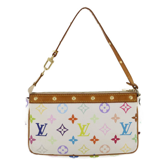 LOUIS VUITTON Multicolor Pochette Accessoires Pouch White M92649 LV Auth am219g