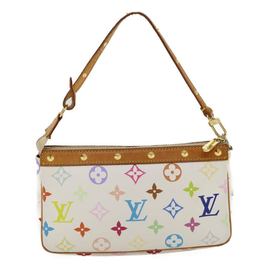 LOUIS VUITTON Multicolor Pochette Accessoires Pouch White M92649 LV Auth am1214g