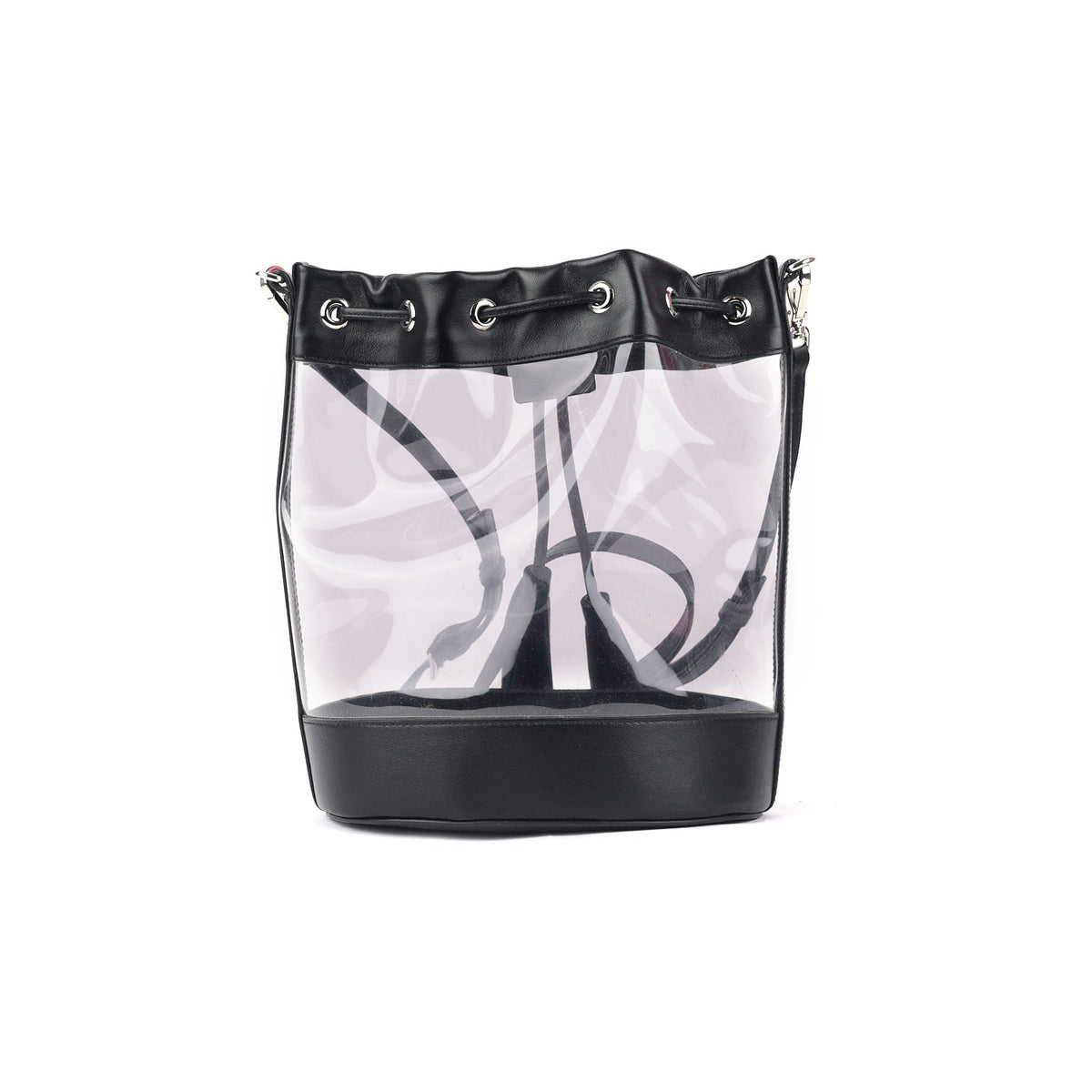 Miu Miu Leather And PVC Drawstring Bucket Bag
