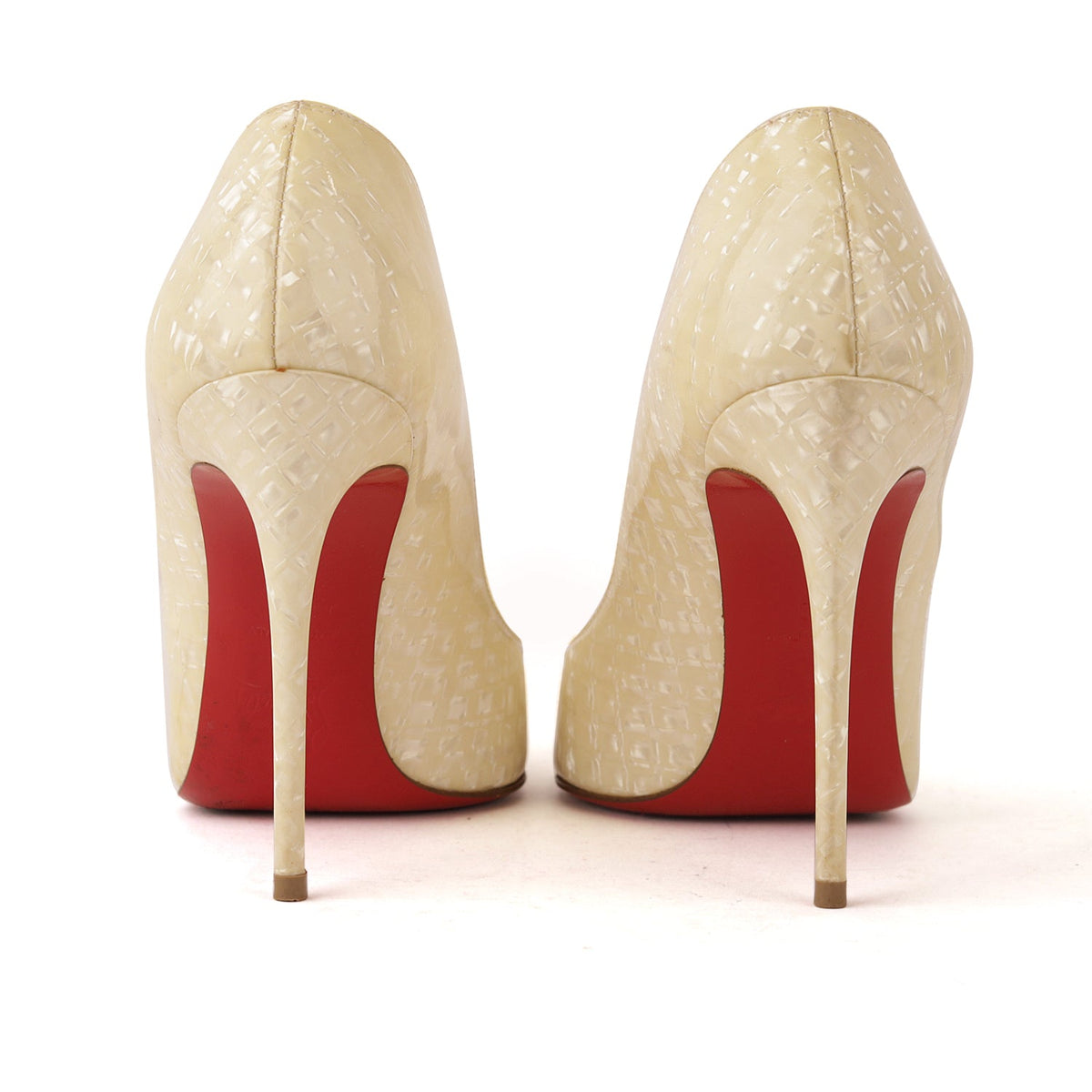 Christian Louboutin Pigalle Cream Leather Pumps EU 35.5