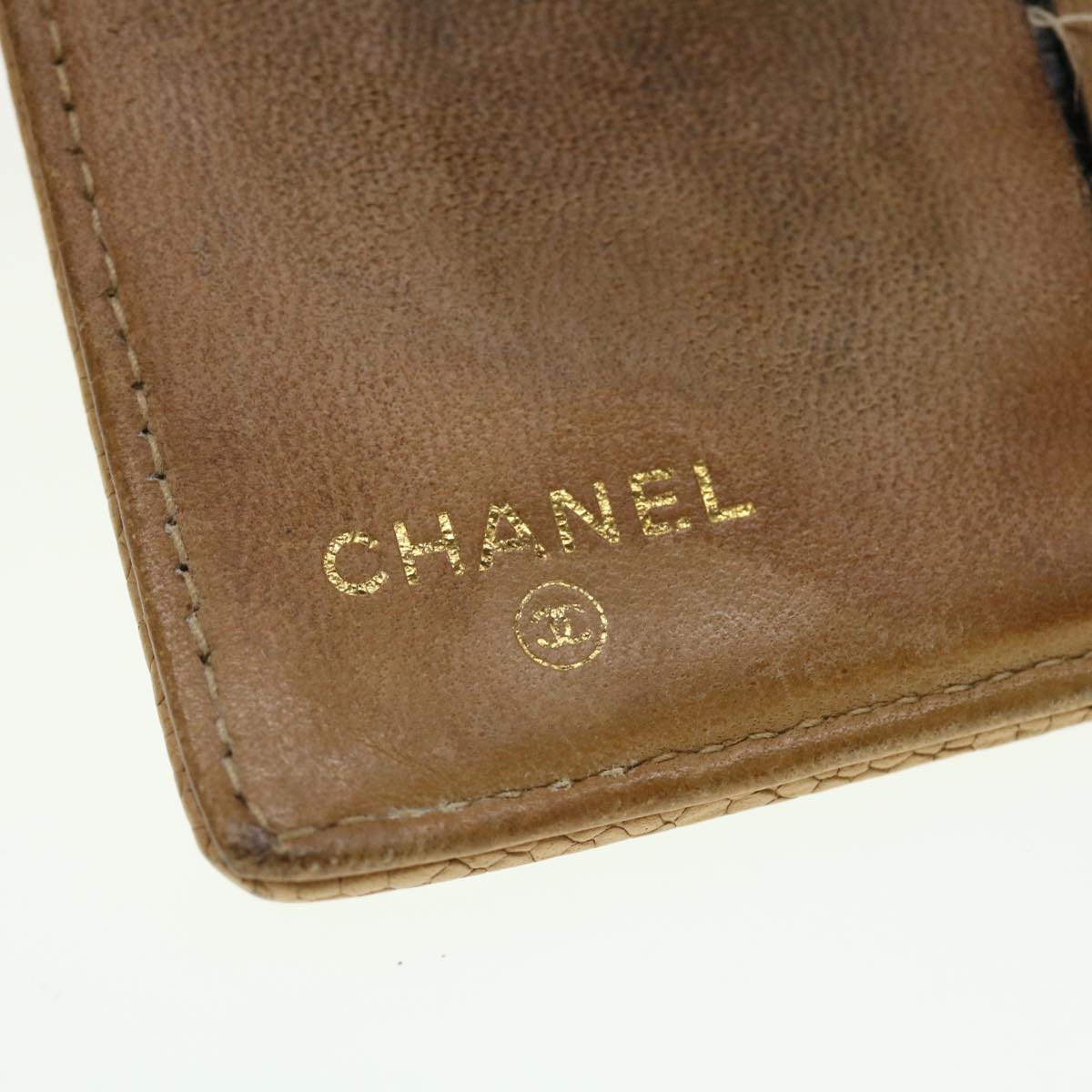 Chanel Wallet Caviar Skin Beige CC Auth ti1127