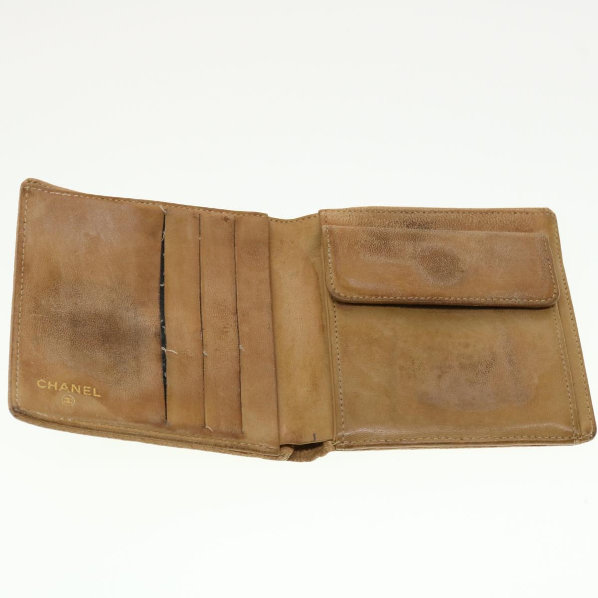 Chanel Wallet Caviar Skin Beige CC Auth ti1127
