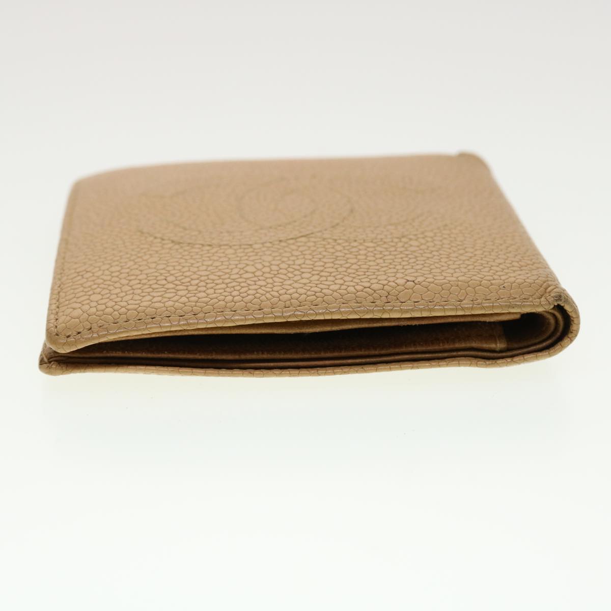 Chanel Wallet Caviar Skin Beige CC Auth ti1127