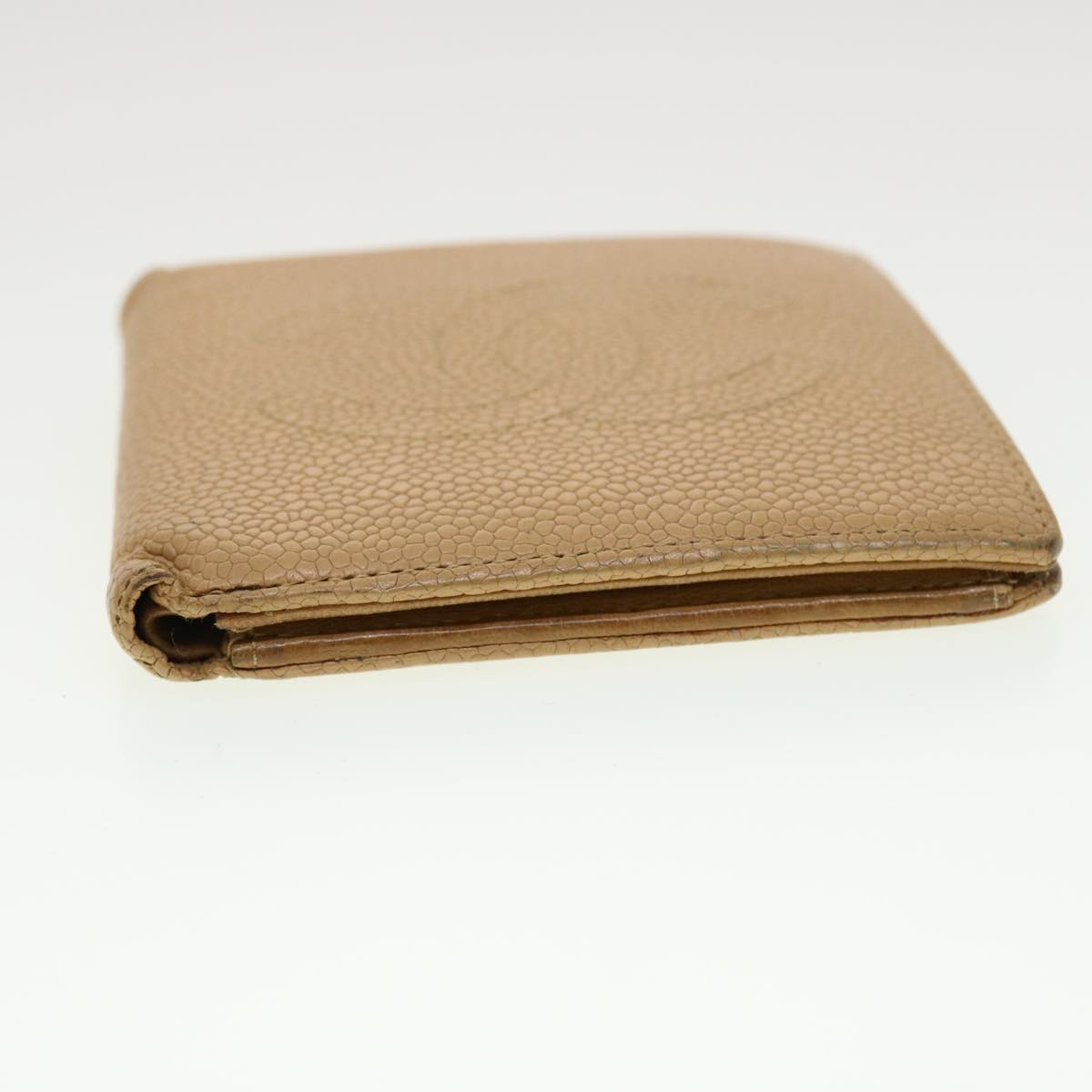 Chanel Wallet Caviar Skin Beige CC Auth ti1127